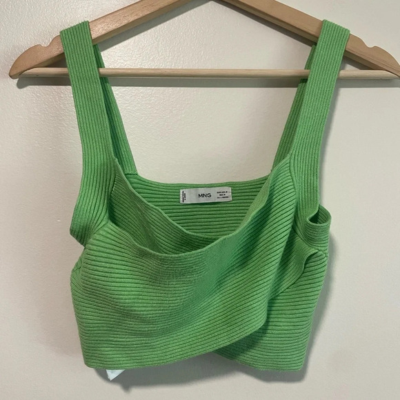 Mango (MNG) Ribbed Green Crop Top - Medium - Picture 5 of 10